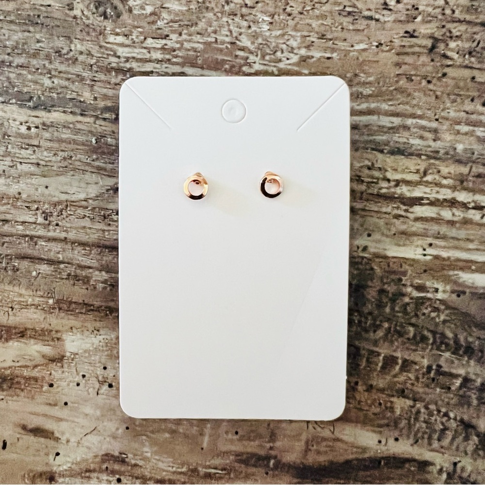 Rose Gold Circle Stud Earrings